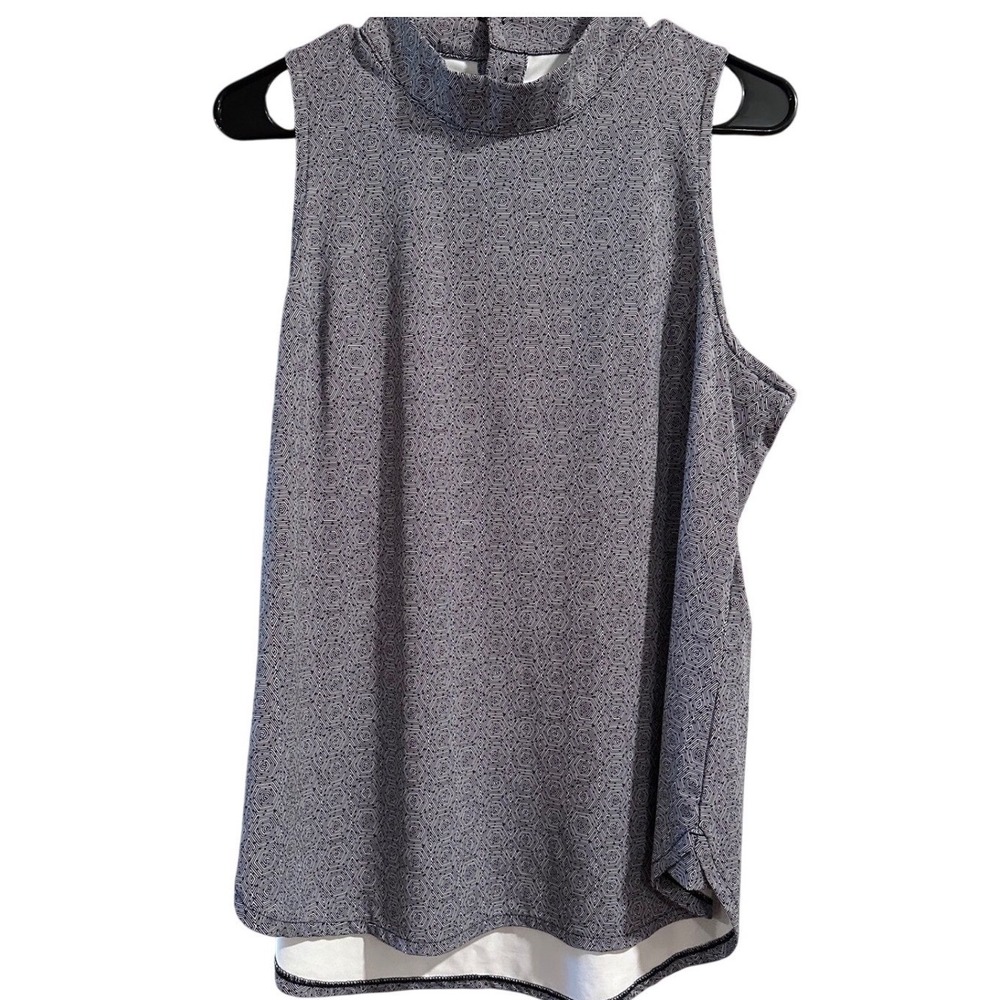 Peter Millar Cadillac Womens Sleeveless Golf Top Hexagon Geometric Mock Neck